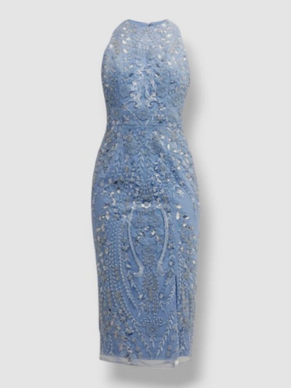 Dress The Population Blue Emme Floral Beaded Bodycon Midi Dress - Picture 3 of 3